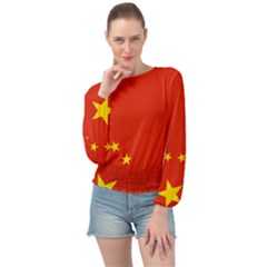 Chinese Flag Flag Of China Banded Bottom Chiffon Top by FlagGallery