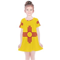 New Mexico Flag Kids  Simple Cotton Dress by FlagGallery