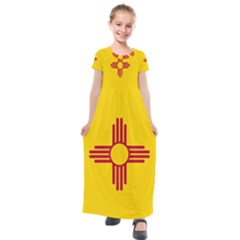 New Mexico Flag Kids  Short Sleeve Maxi Dress by FlagGallery