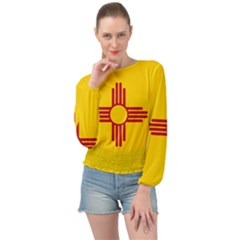 New Mexico Flag Banded Bottom Chiffon Top by FlagGallery