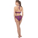 Love For The Fantasy Flowers With Happy Purple And Golden Joy Halter Side Cut Swimsuit View2