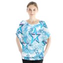 Stars Background Star Shiny Batwing Chiffon Blouse View1