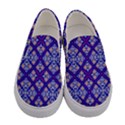 Symmetry Digital Art Pattern Blue Women s Canvas Slip Ons View1