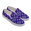 Symmetry Digital Art Pattern Blue Women s Canvas Slip Ons View3