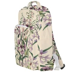 Botanical Print Antique Natural Double Compartment Backpack by Pakrebo