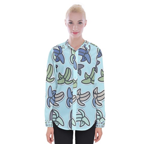 Bananas Repetition Repeat Pattern Womens Long Sleeve Shirt by Pakrebo