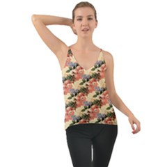 Flower Floral Decoration Pattern Chiffon Cami by Pakrebo