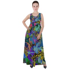 Flowers Abstract Branches Empire Waist Velour Maxi Dress by Pakrebo