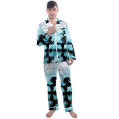 Wonderful Unicorn Silhouette In The Night Men s Satin Pajamas Long Pants Set by FantasyWorld7