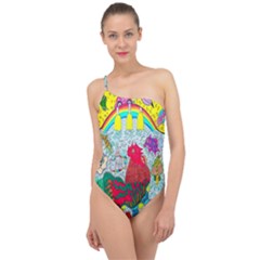 Supersonic Key West Gypsy Blast Classic One Shoulder Swimsuit by chellerayartisans