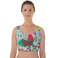 Supersonic Key West Gypsy Blast Velvet Crop Top by chellerayartisans