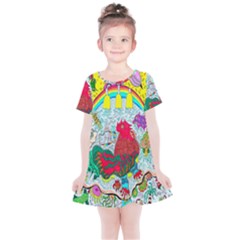 Supersonic Key West Gypsy Blast Kids  Simple Cotton Dress by chellerayartisans