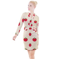 Fresh Tomato Button Long Sleeve Dress by HermanTelo