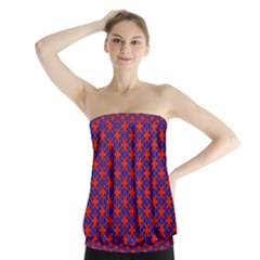 Blue Pattern Texture Strapless Top by HermanTelo