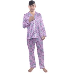 Circumference Point Pink Men s Satin Pajamas Long Pants Set by HermanTelo