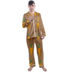 Healthy Fresh Carrot Men s Satin Pajamas Long Pants Set by HermanTelo