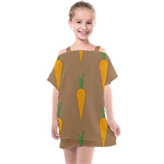 Healthy Fresh Carrot Kids  One Piece Chiffon Dress by HermanTelo