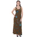 Fractal Abstract Sleeveless Velour Maxi Dress View1