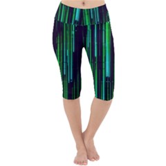 Background Blur Lightweight Velour Cropped Yoga Leggings by Bajindul