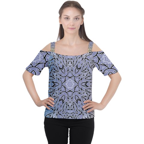 Mosaic Pattern Cutout Shoulder Tee by Bajindul