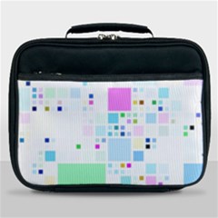 Square Colorful Pattern Geometric Lunch Bag by Pakrebo