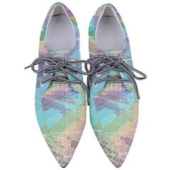 Abstract Lines Perspective Plan Pointed Oxford Shoes by Pakrebo