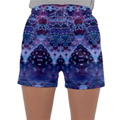 Blue Elegance Elaborate Fractal Fashion Sleepwear Shorts by KirstenStar