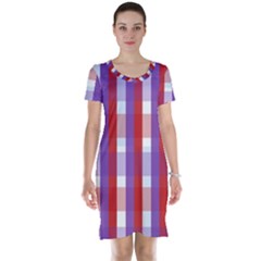 Gingham Pattern Line Short Sleeve Nightdress by HermanTelo