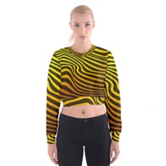 Wave Line Curve Abstract Cropped Sweatshirt by HermanTelo