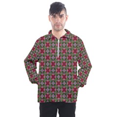 Decorative Flower Men s Half Zip Pullover by Bajindul