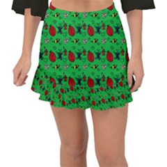 Bugs Pattern Fishtail Mini Chiffon Skirt by snowwhitegirl