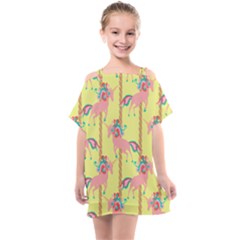 Unicorn Carousel Kids  One Piece Chiffon Dress by VeataAtticus