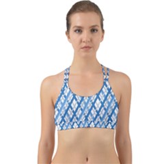 Geometric Overlay Blue Back Web Sports Bra by Bajindul