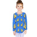 Emojis Hands Fingers Kids  Long Sleeve Tee View1