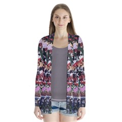 Graffiti Wall Background Drape Collar Cardigan by Pakrebo