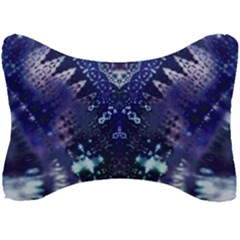 Blue Fractal Lace Tie Dye Seat Head Rest Cushion by KirstenStar