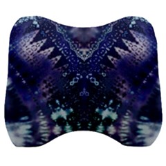 Blue Fractal Lace Tie Dye Velour Head Support Cushion by KirstenStar