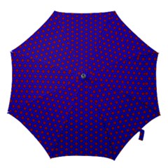 Blue Pattern Red Texture Hook Handle Umbrellas (small) by Mariart