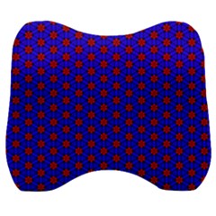 Blue Pattern Red Texture Velour Head Support Cushion by Mariart