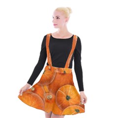 Pumpkin Halloween Fall Thanksgiving Suspender Skater Skirt by Pakrebo