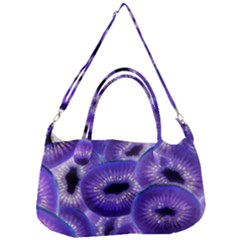 Sliced Kiwi Fruits Purple Removal Strap Handbag by Pakrebo