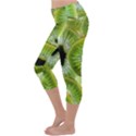 Sliced Kiwi Fruits Green Lightweight Velour Capri Yoga Leggings View2