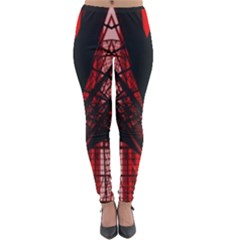 Low Angle Photography Of Red Metal Tower Lightweight Velour Leggings by Pakrebo