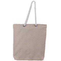 Gingham Check Plaid Fabric Pattern Grey Full Print Rope Handle Tote (large) by HermanTelo