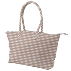 Gingham Check Plaid Fabric Pattern Grey Canvas Shoulder Bag by HermanTelo