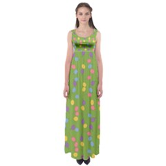 Balloon Grass Party Green Purple Empire Waist Maxi Dress by HermanTelo