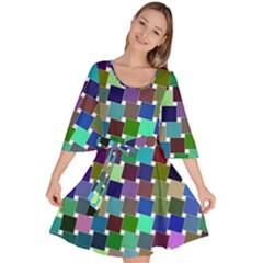 Geometric Background Colorful Velour Kimono Dress by HermanTelo