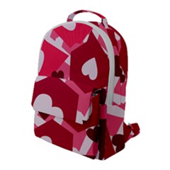 Pink Hearts Pattern Love Shape Flap Pocket Backpack (large) by Bajindul