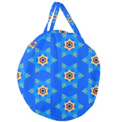 Pattern Backgrounds Blue Star Giant Round Zipper Tote by HermanTelo