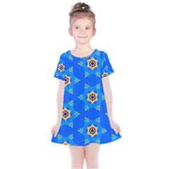 Pattern Backgrounds Blue Star Kids  Simple Cotton Dress by HermanTelo